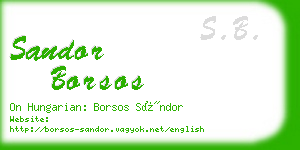 sandor borsos business card